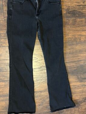 Hollister Black Flare‎ Jeans Size 8R Washed Charcoal Bootcut Denim High Rise